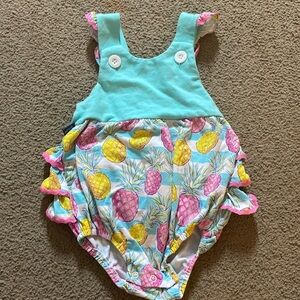 12-18 simply southern pineapple ruffle butt one piece